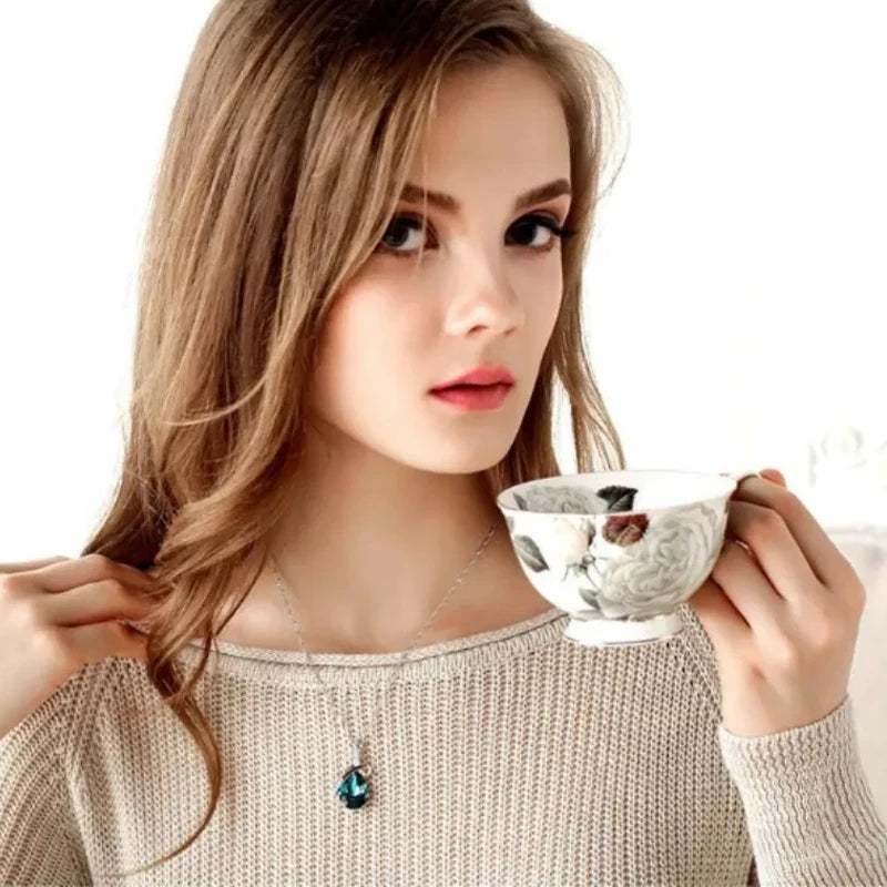 Fashion Silver Color Necklace Earrings Cubic Zirconia Jewelry Sets Elegant Crystal Zi lifestyle view