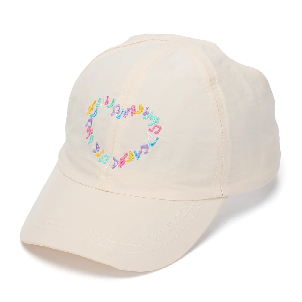 Embroidery Heart Children Baseball Cap for Girls | Ponytail Friendly Sun Hat alternate view