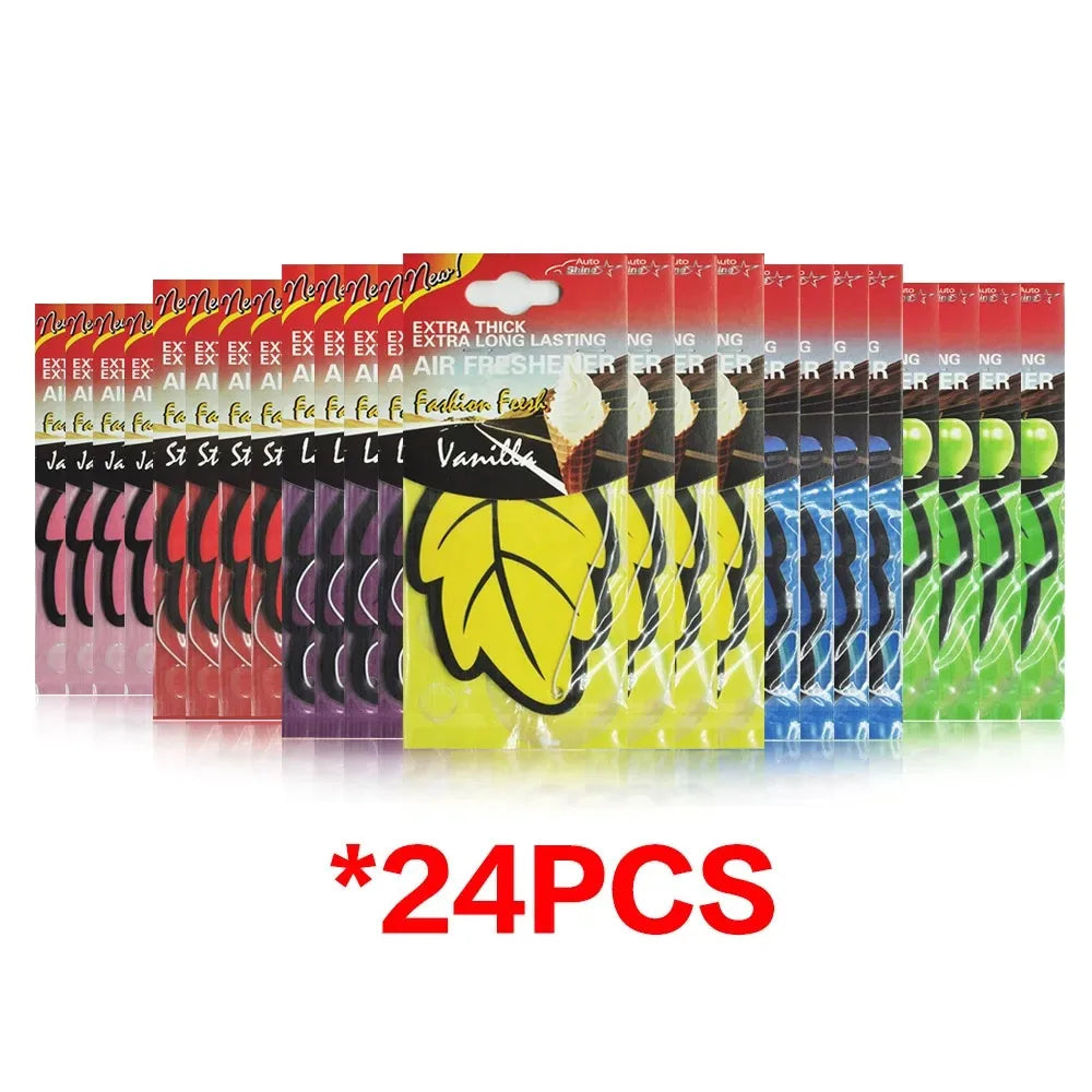 3-60pcs Car Air Freshener Natural Scented Tea Paper Auto Hanging Vanilla Perfume Fragran detail view