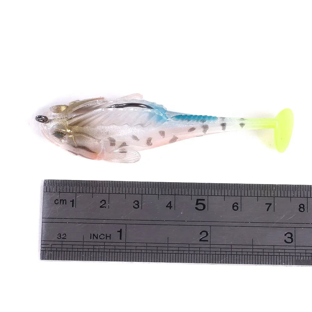 1pcs Silicone Dark Sleeper Wobbler Fishing Lure 7g 14g 20g Sinking Soft Lure Jig hook close-up view