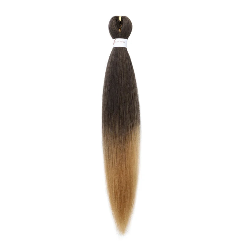 20Inch Synthetic Pre Stretched Braiding Ombre Hair Extension for Black Women Yaki Straig detail view