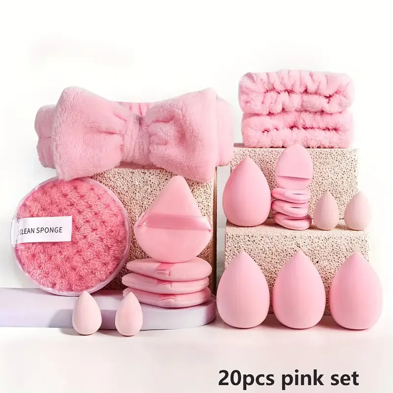 33pcs beauty set makeup kit large and small beauty sponges for flawless makeup applica close-up view