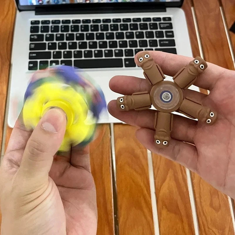 Italian Brainrot Tung Fidget Spinner Chain Toy Deformed Antistress Hand Spinner Vent T close-up view