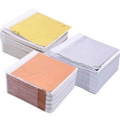 100Pcs Imitation Gold Silver Copper Foil Sheets | Gilding Leaf Flakes for DIY Nail Art Wedding Decor