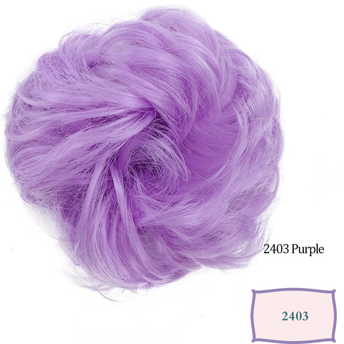 Synthetic Messy Hair Bun Chignon Scrunchies Fake Hair Band Braid Elastic Hairpiece Tai close-up view