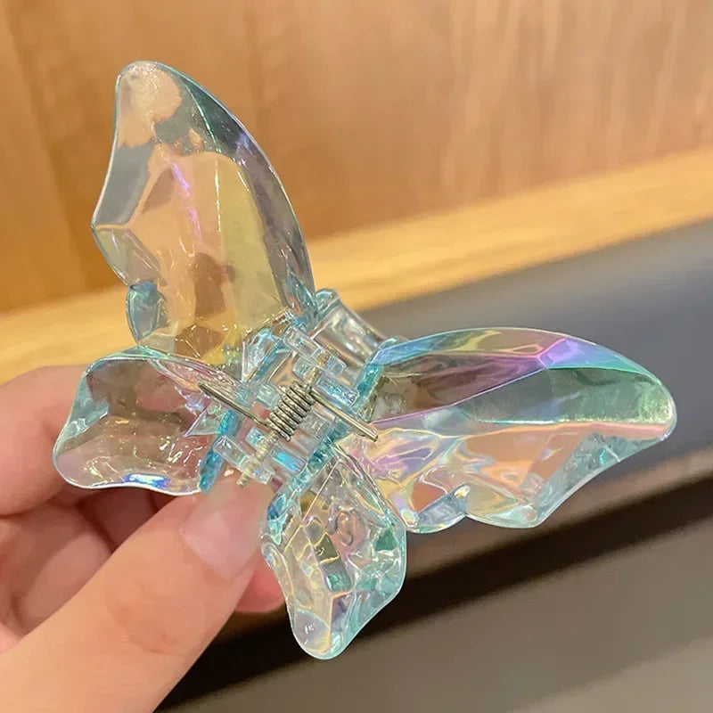 Acrylic Butterfly Hair Claw Crystal Simple Transparent Hair Clip Claw Clamp Korean Fashion Headwear Girls Women Hair Accessories