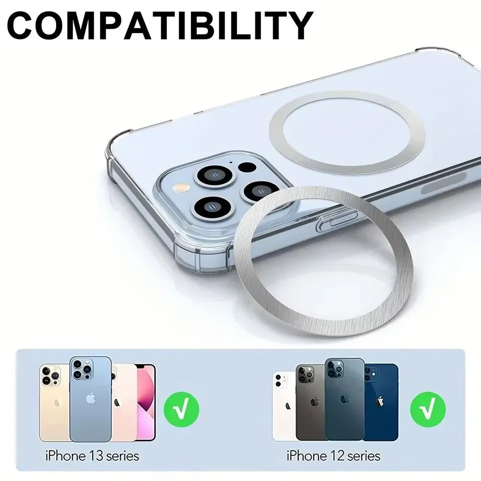 Stainless Steel Universal Magnetic Metal Plate Ring For Magsafe Wireless Charger Ir additional angle