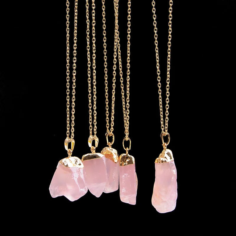 Irregular Amethyst Gemstone Necklace Healing Crystal Chakra Stone Women Birthday Gift lifestyle view