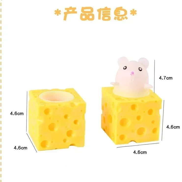 Stress-relieving Pet Cheese Mouse Cheese Pinch Fun Stress Ball Vent Squirrel Cup Pr additional angle