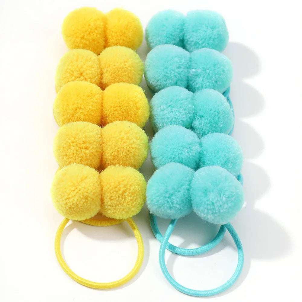 10Pcs/lot Grosgrain Ribbon Pigtail Hair Bows Elastic Hair Ties Hair Bands Holders Gir lifestyle view