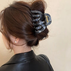 Korean Style Acrylic Pumpkin Hair Clip for Woman Elegant Temperament Shark Clip Fashion Girl's Ponytail Hair Clamp
