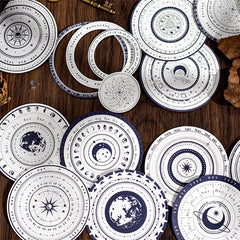 Vintage Round Stickers for Journaling | 24pcs Retro Collage Label Pack detail view