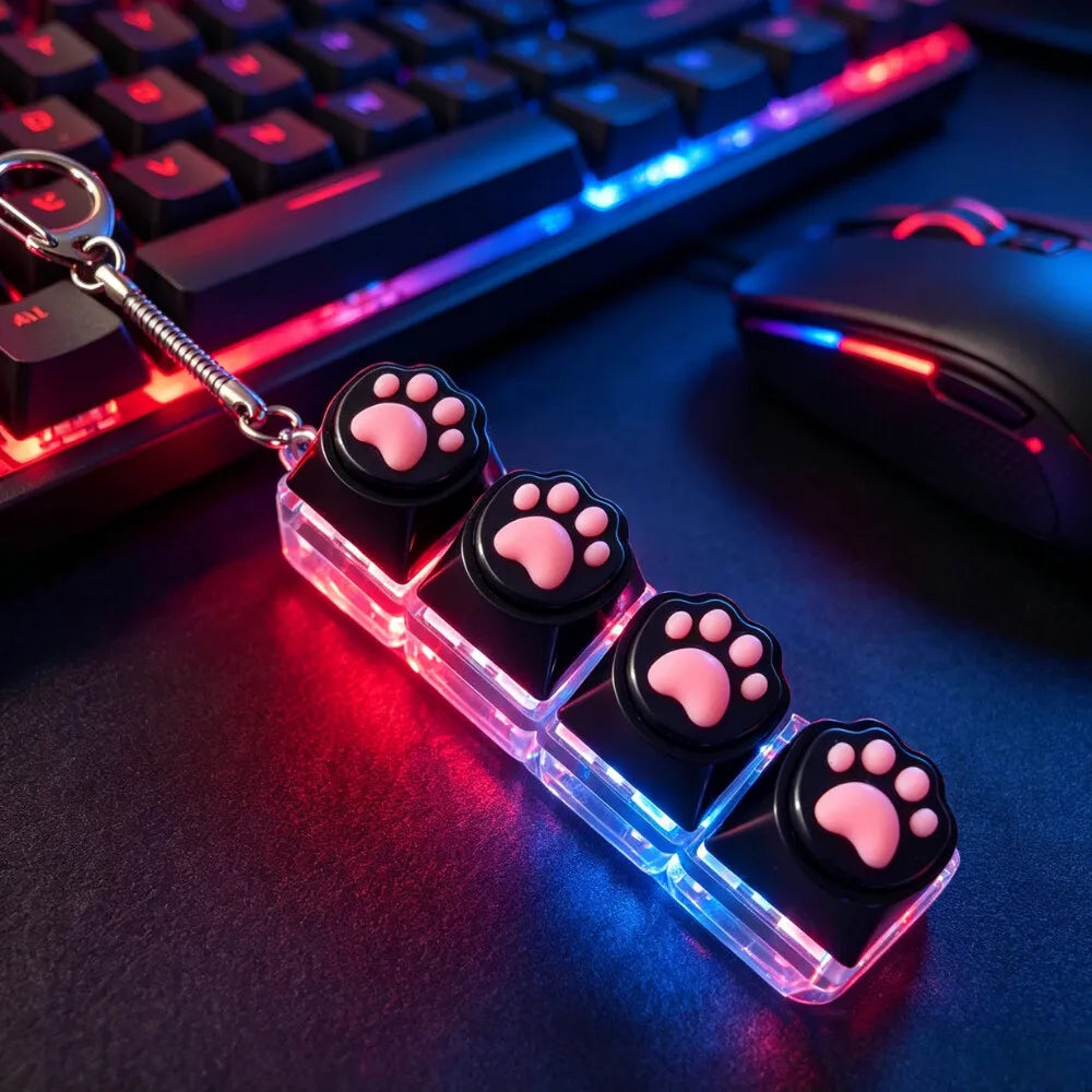 LED Keyboard Keychain Fidget Toys Crystal Clicker Sensory Toy for Stress Relief Keybo lifestyle view
