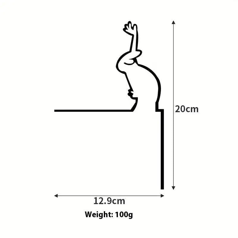 Line Figure Metal Poster for Living Room | Modern Switch Sticker Wall Art detail view