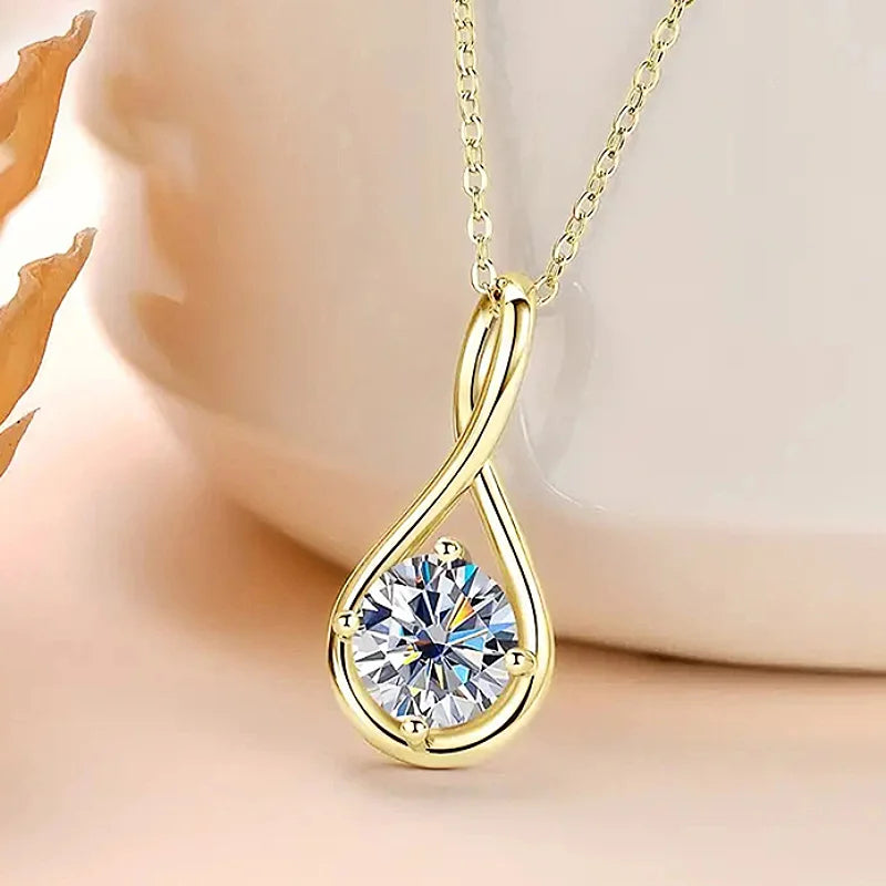 Huitan Women Pendant Necklace Inlaid Shiny Cubic Zirconia Silver Color/Gold Color Wedding Party Dail