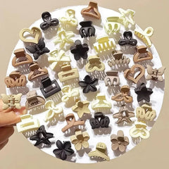 10/20/30Pcs Small Flower Hair Claw Clips for Women Girls Matte Rectange Jaw Clips Semicircle Barrettes for Thin Hair