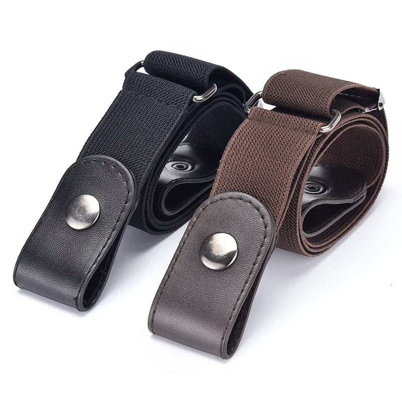 Simple And Fashionable Women'S Belt Elastic Lazy Men'S Belt Woven Invisible And Seamle close-up view