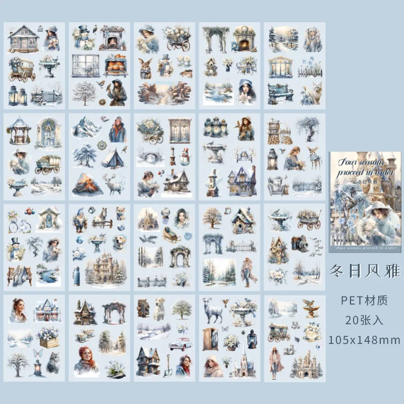 Mr Paper 20Pcs/book Teenage Travelling Decorative Sticker Book | Four Seasons DIY Calend detail view