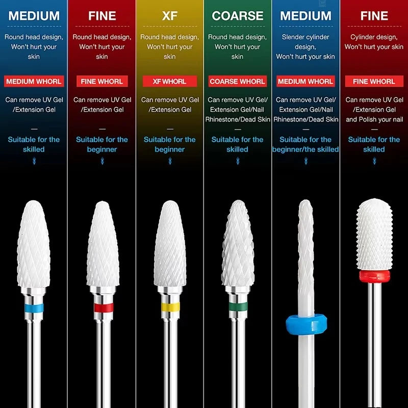 1pcs Ceramic Milling Cutter Nail Drill Bits Electric Manicure Drills Pedicure Mill Bi alternate view