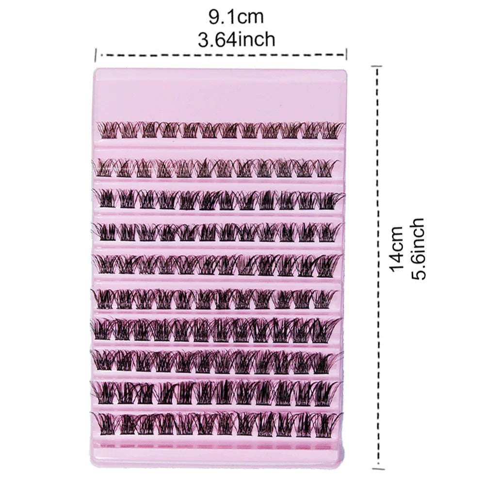 Lash Clusters 120pcs Cluster Lashes 8-16mm Wispy Individual Lashes Extensions Natural close-up view