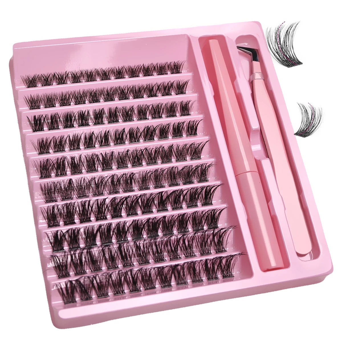 DIY Lash Clusters Extension Kit 110 Clusters  Bond Individual Lashes Kit Cluster Lashes Wispy D Curling False Eyelash Clusters