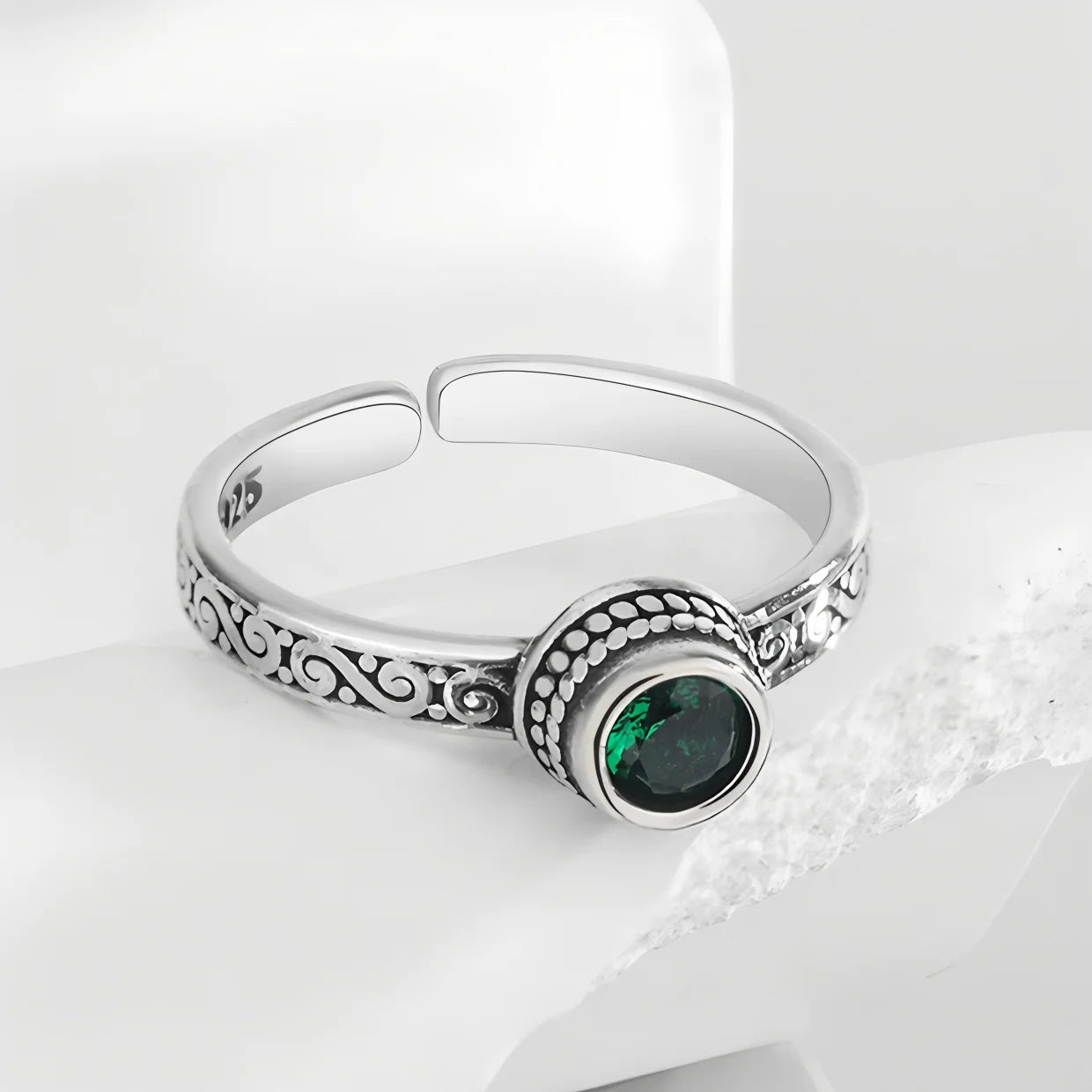 VENTFILLE 925 Sterling Silver Geometric Multilayer Round Bead Ring Female Fashion Punk T detail view