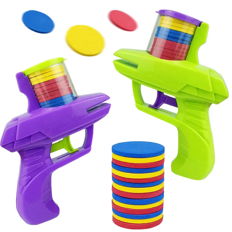 1pc Foam Disc Launcher Flying Disc Handheld Shooter Indoor Shooting Game Outdoor Backyard Toy For Bo