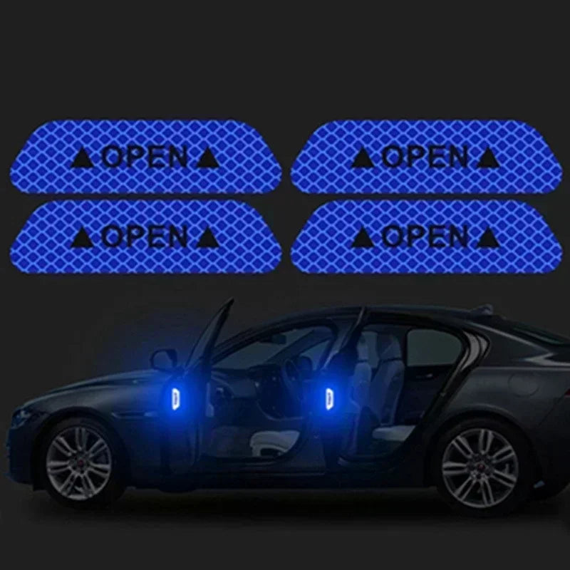 4PCS Reflective Car Door Sticker Safety Warning Reflector Tape alternate view