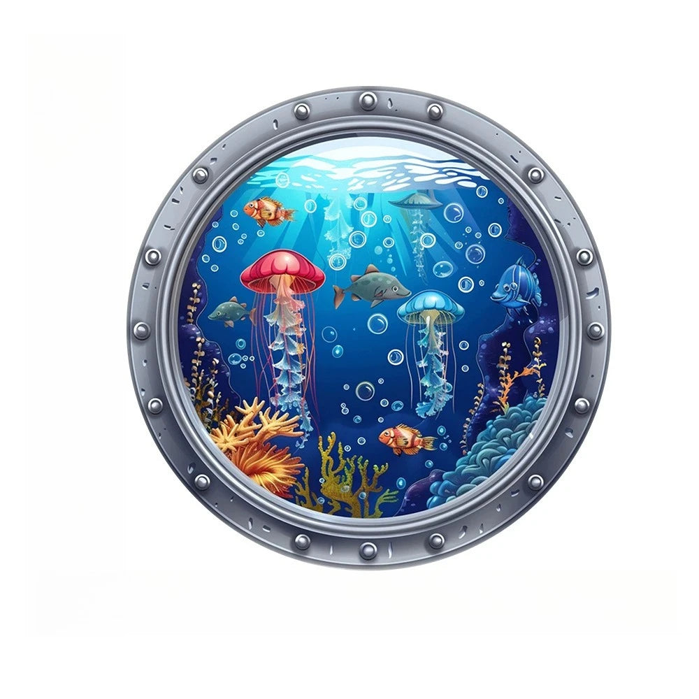 Classic 3D Sea World Dolphin Toilet Stickers | Self-Adhesive Waterproof Decor alternate view