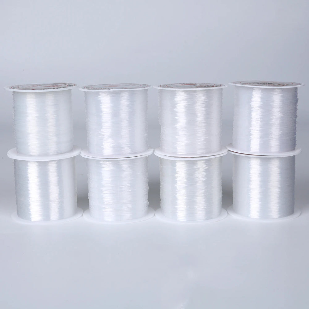 0.2/0.25/0.3/0.35/0.4/0.45/0.5/0.6mm 1 Roll Fish Line Wire Clear Non-stretch Strong additional angle