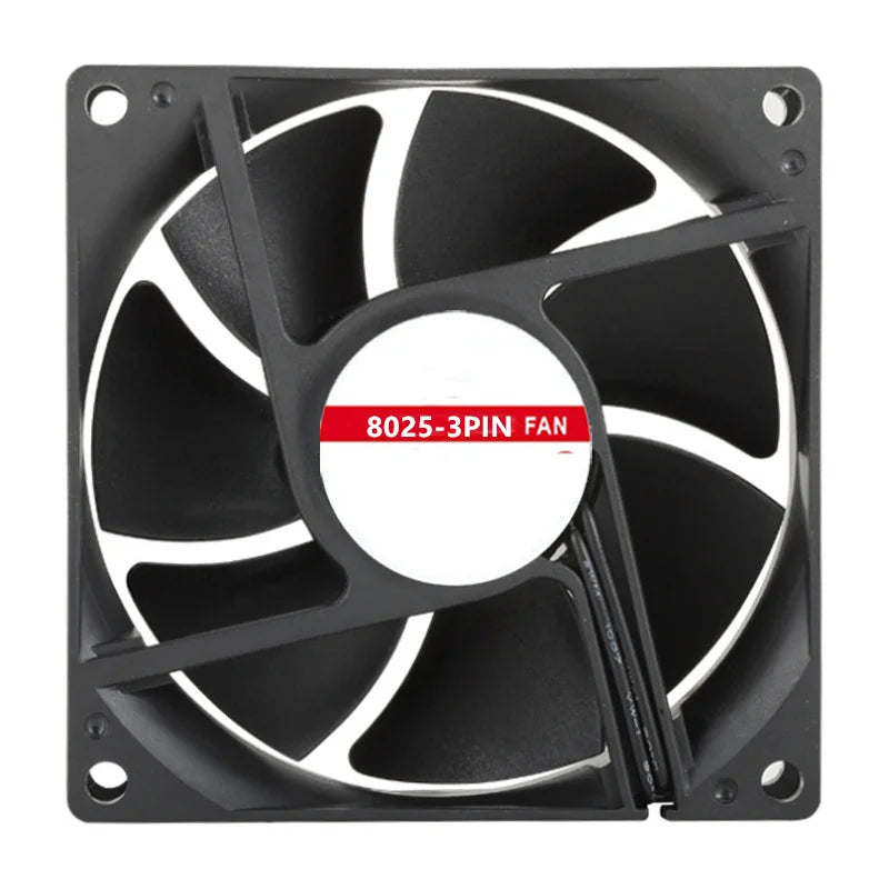 3Pin 8cm Cooling Fan for PC Computer Case DC 12V Molex 4PIN 3Pin Mute 8025 With 80*80* close-up view