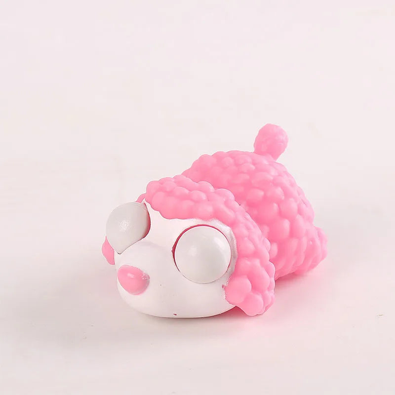 Creative Funny Eyeball Burst Squeeze Eye Toy Love sleeping dogs Pinch Toys Adult Kids close-up view