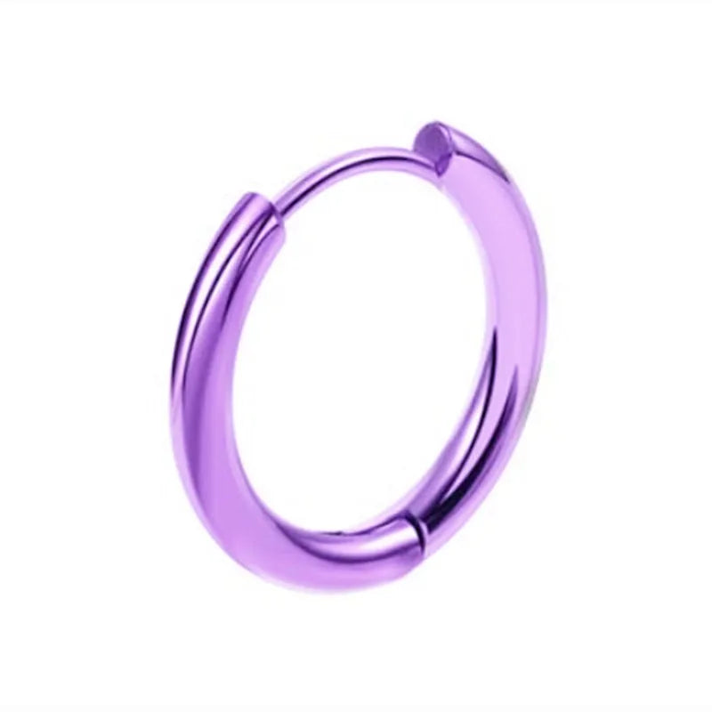 Stainless Steel Huggie Hoop Earrings | Unisex Cartilage Helix Tragus Jewelry additional angle
