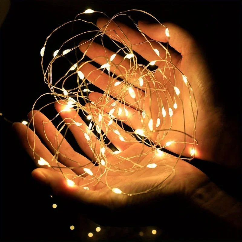 Outside 10 Pack Waterproof Mini Fairy Lights Copper for Christmas Decorations detail view