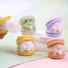 Creative Spit Bubble Burger Squishy Toy | Cute Cartoon Stress Relief and Desk Decor alternate view