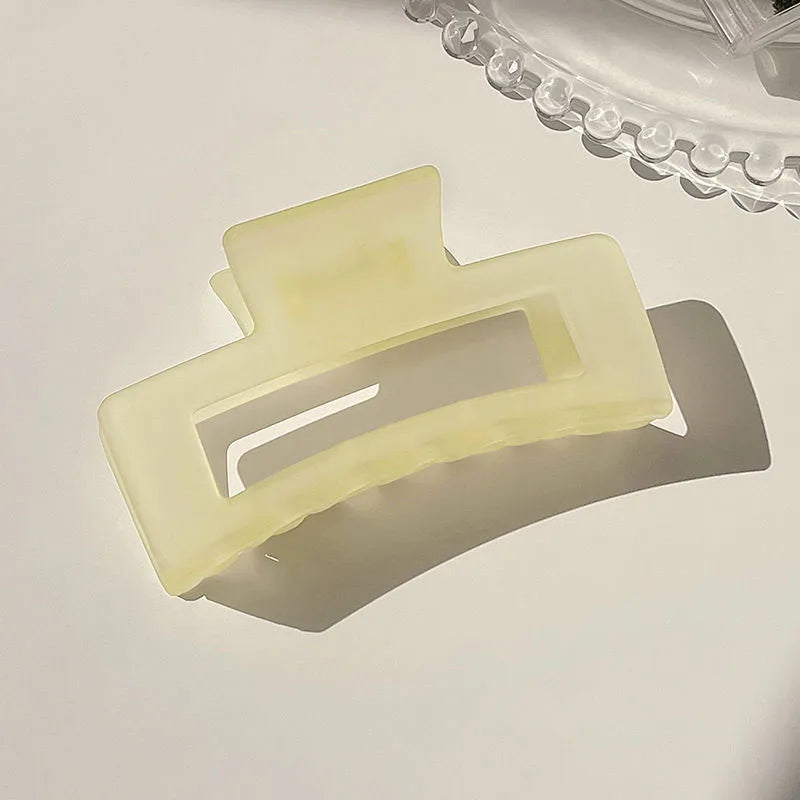 New Women Elegant Transparent Frosted Rectangle Hair Claws Lady Sweet Hair Decorate additional angle