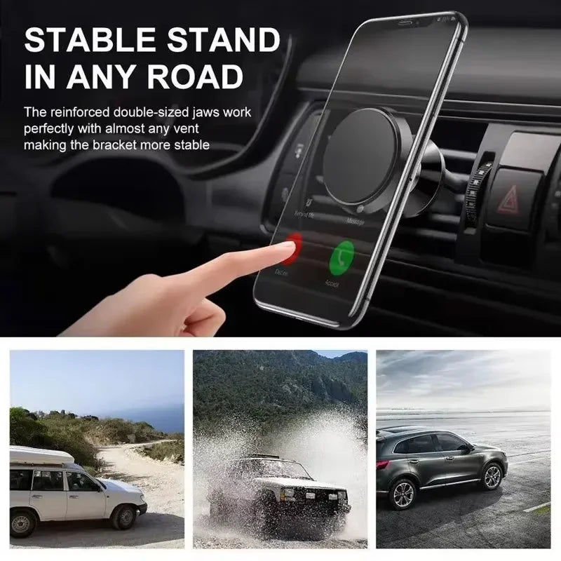 Magnetic Car Phone Holder 360° Roation Adjustable Magnet Stand Car Air Vent Clip Moun alternate view