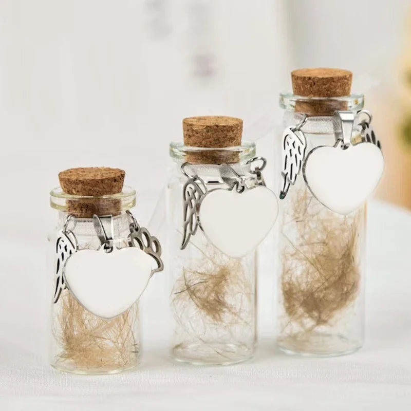 Pet Memorial Bottle For Pet Hair Dogs Cats Fur Keepsake Bottle Storage With 3 Silver alternate view