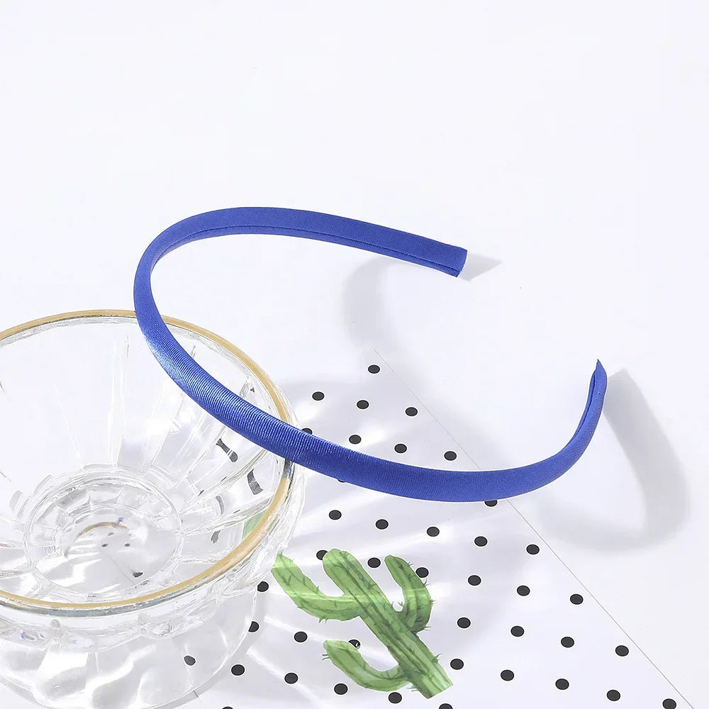 10mm Satin Headband Women Girls Fabric Covered Resin Hairbands Plastic Headbands Kids alternate view