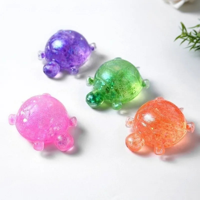 Squishy Turtle Fidget Toy | Glitter Squeeze Toy for Stress Relief additional angle