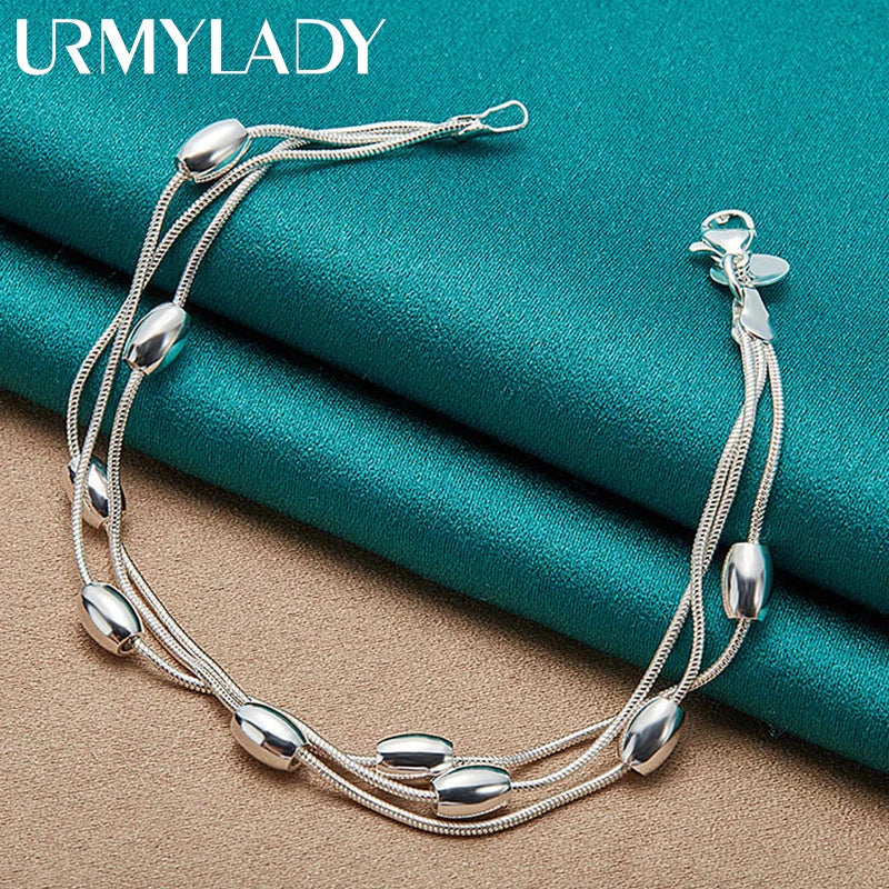 925 Sterling Silver Chain Link Bracelet for Women