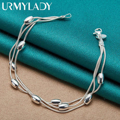 925 Sterling Silver Chain Link Bracelet for Women