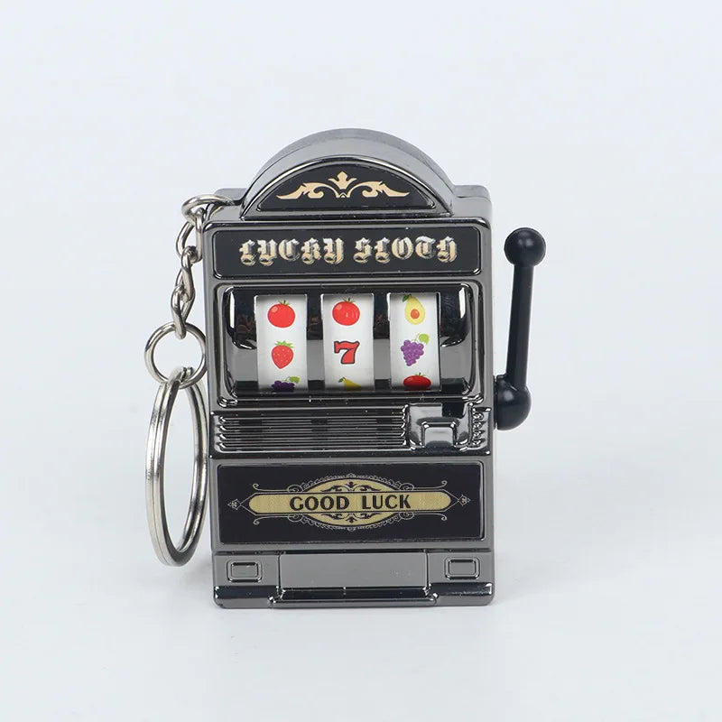 Fruit Slot Machine Keychain | Lucky Charm Bag Pendant for Adults close-up view