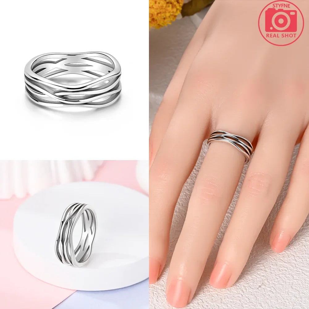 Original Romantic Heart-shaped White Zircon Shell Bowknot Rings 925 Sterling Silver Wo close-up view