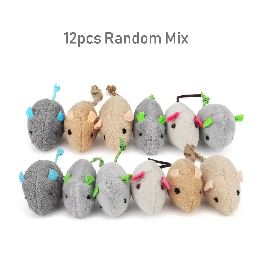 12PCS Interactive Plush Rat Cat Toys additional angle