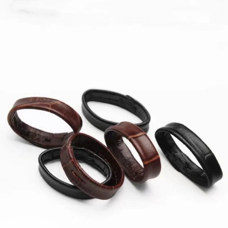 Cowhide Leather Watch Keeper Rings 5 Pcs close-up view