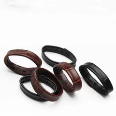 Cowhide Leather Watch Keeper Rings 5 Pcs close-up view