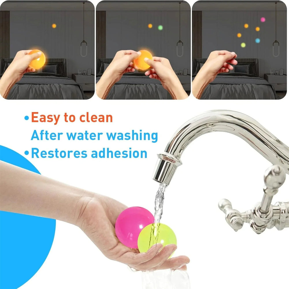 Glow in The Dark Sticky Balls | Squishy Stress Relief Sensory Fidget Toys additional angle