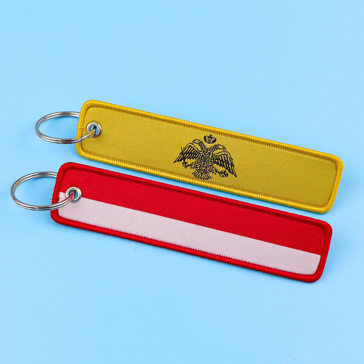 National Flags Embroidery Key Fob | Motorcycle Car Backpack Keychain additional angle