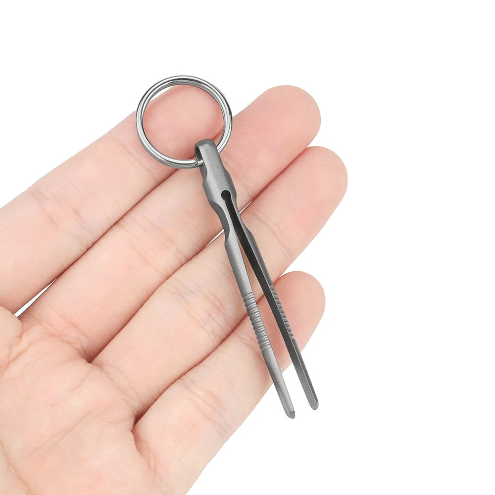 Mini Titanium Tweezers Small TC4 Titanium Alloy Portable EDC Outdoor Tool additional angle